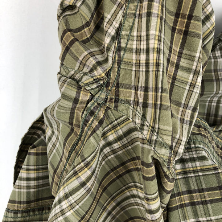 Carhartt Check Pattern Box Shirt Short Sleeve Work Shirt Men's Size L cotton Khaki type Vintage Second Hand