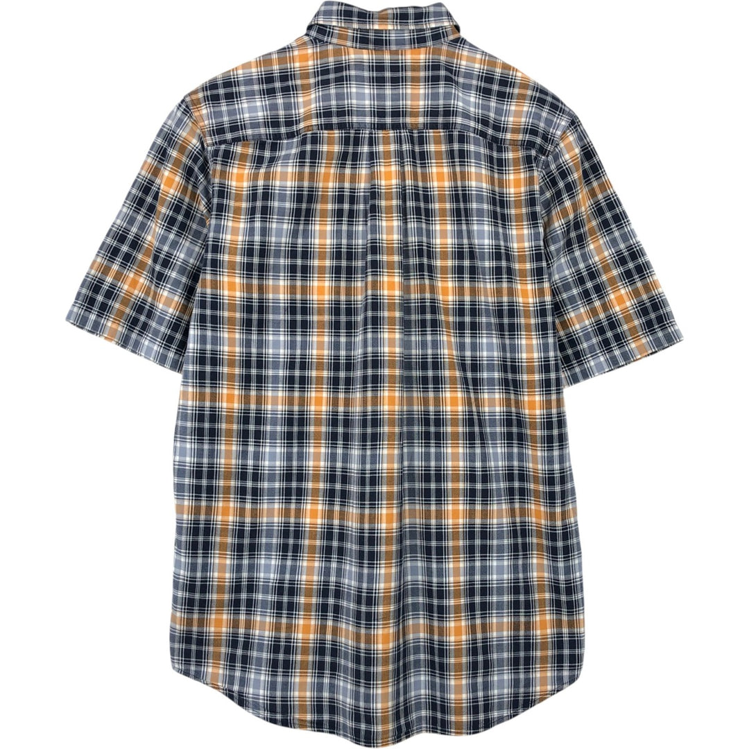 Carhartt Relaxed Fit Check Pattern Short Sleeve Work Shirt, Men's Medium cotton navy blue type Vintage Second Hand
