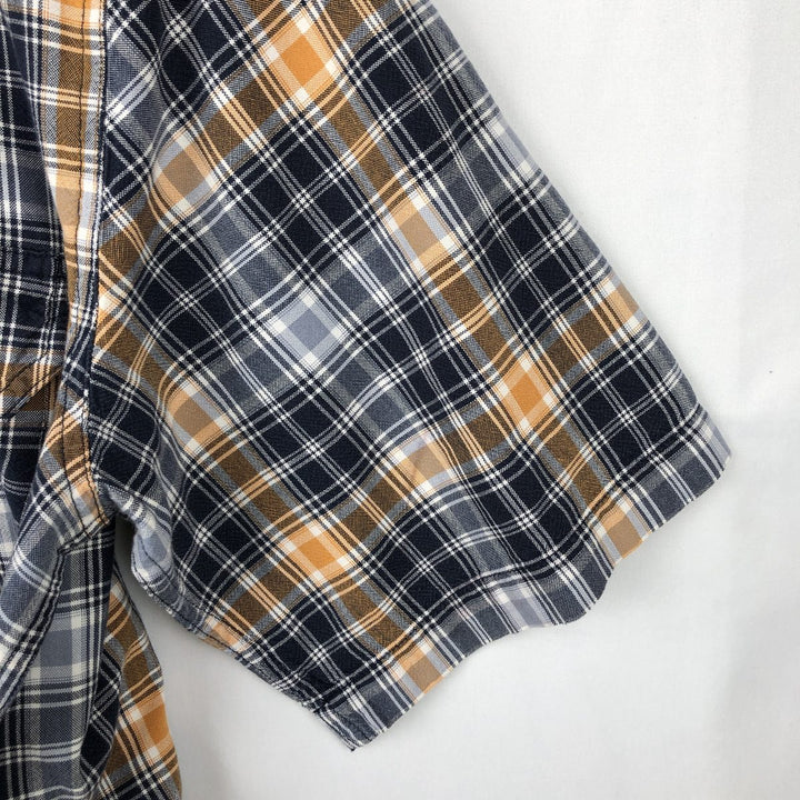 Carhartt Relaxed Fit Check Pattern Short Sleeve Work Shirt, Men's Medium cotton navy blue type Vintage Second Hand