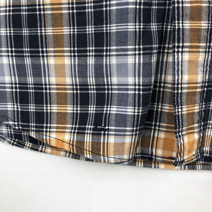 Carhartt Relaxed Fit Check Pattern Short Sleeve Work Shirt, Men's Medium cotton navy blue type Vintage Second Hand