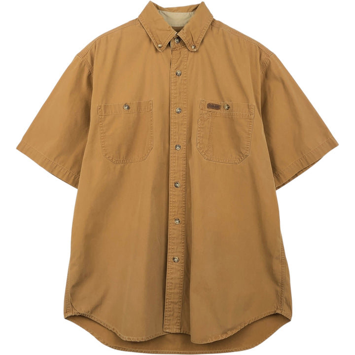 Carhartt short sleeve work shirt, men's size M cotton brown type Vintage Second Hand