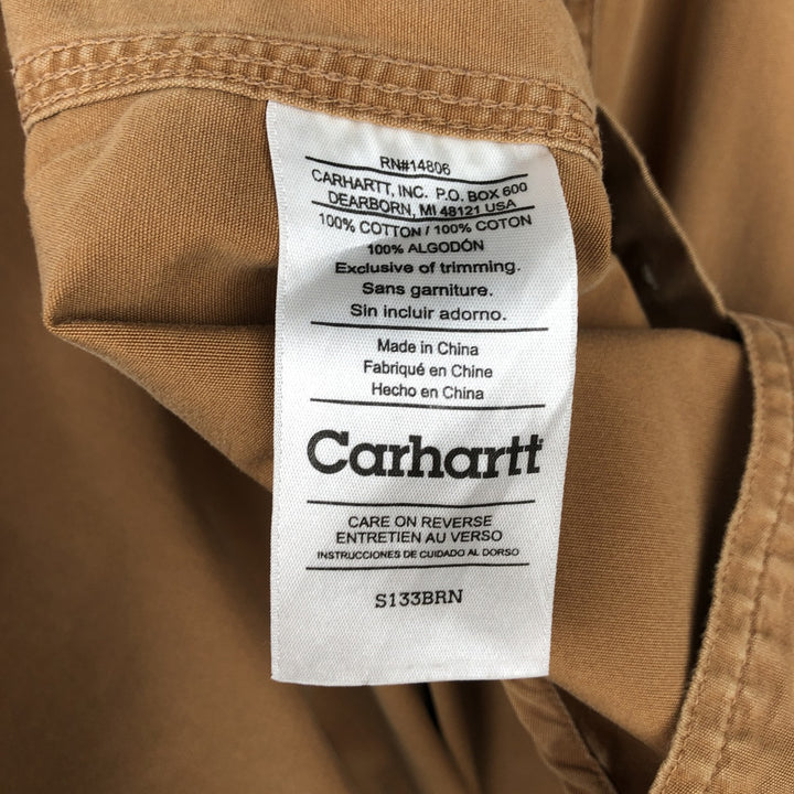Carhartt short sleeve work shirt, men's size M cotton brown type Vintage Second Hand