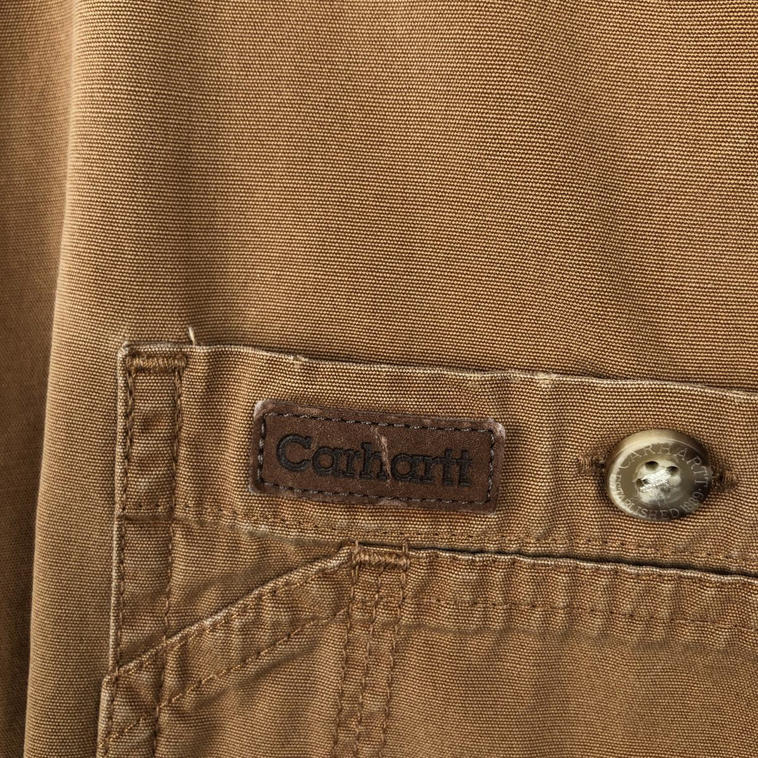 Carhartt short sleeve work shirt, men's size M cotton brown type Vintage Second Hand