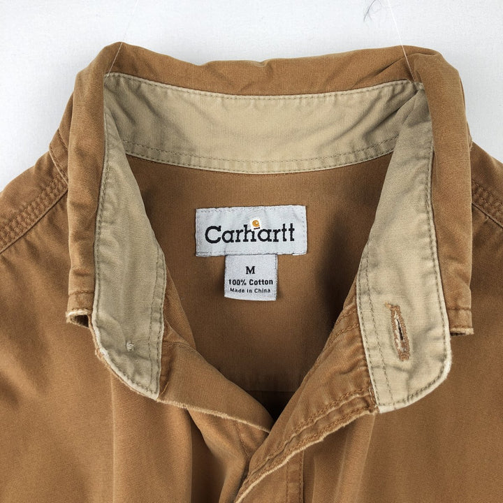 Carhartt short sleeve work shirt, men's size M cotton brown type Vintage Second Hand