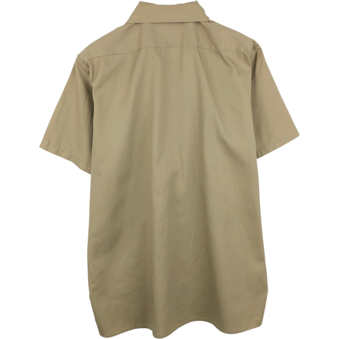 Dickies Short Sleeve Work Shirt Box Shirt Made in USA Men's L size polyester Beige type Vintage Second Hand