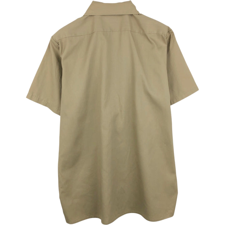 Dickies Short Sleeve Work Shirt Box Shirt Made in USA Men's L size polyester Beige type Vintage Second Hand