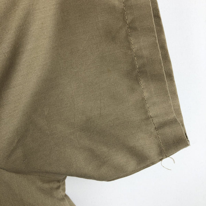 Dickies Short Sleeve Work Shirt Box Shirt Made in USA Men's L size polyester Beige type Vintage Second Hand