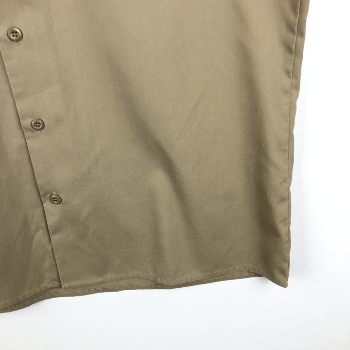 Dickies Short Sleeve Work Shirt Box Shirt Made in USA Men's L size polyester Beige type Vintage Second Hand