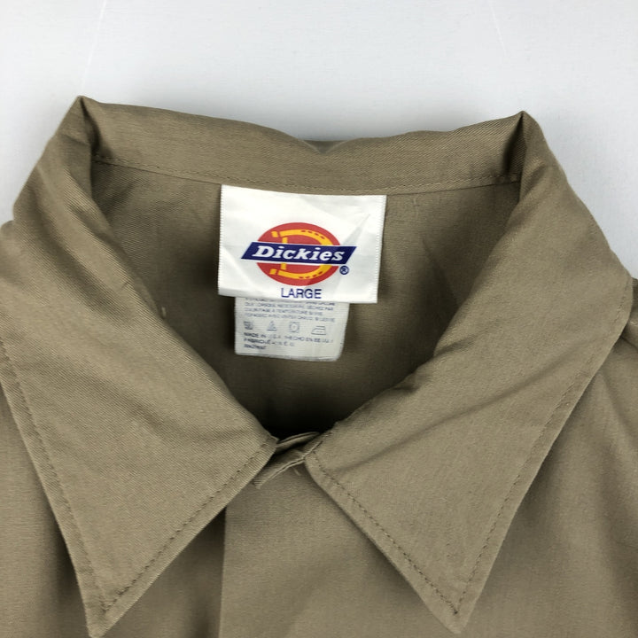 Dickies Short Sleeve Work Shirt Box Shirt Made in USA Men's L size polyester Beige type Vintage Second Hand