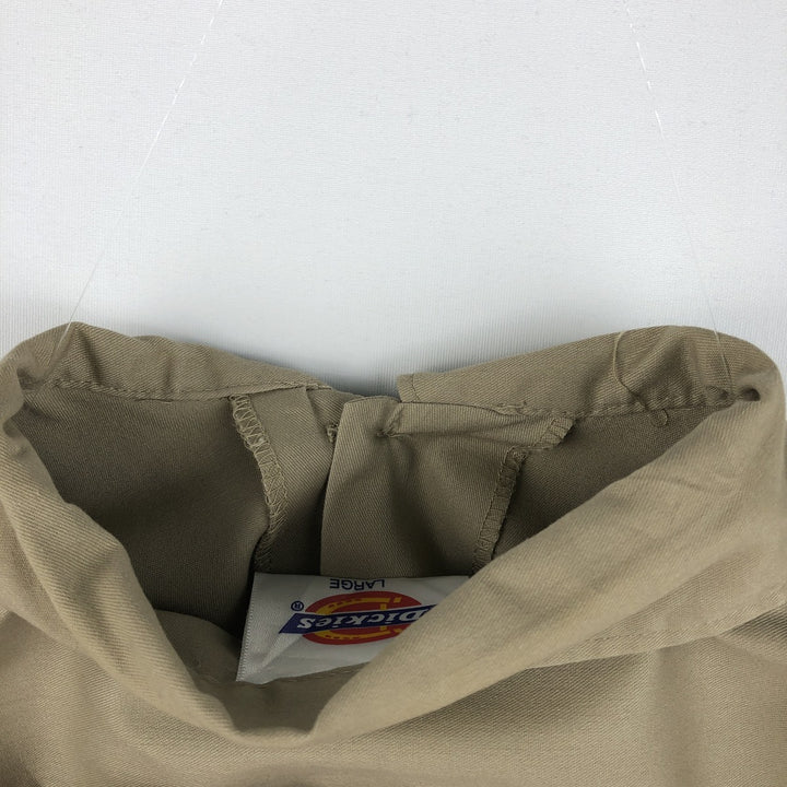Dickies Short Sleeve Work Shirt Box Shirt Made in USA Men's L size polyester Beige type Vintage Second Hand