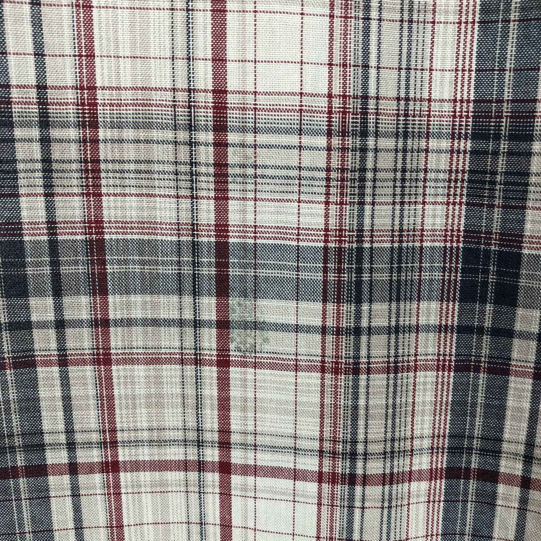 Dickies Check Pattern Short Sleeve Work Shirt Box Shirt Men's M Size cotton Beige type Vintage Second Hand
