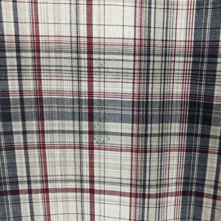 Dickies Check Pattern Short Sleeve Work Shirt Box Shirt Men's M Size cotton Beige type Vintage Second Hand