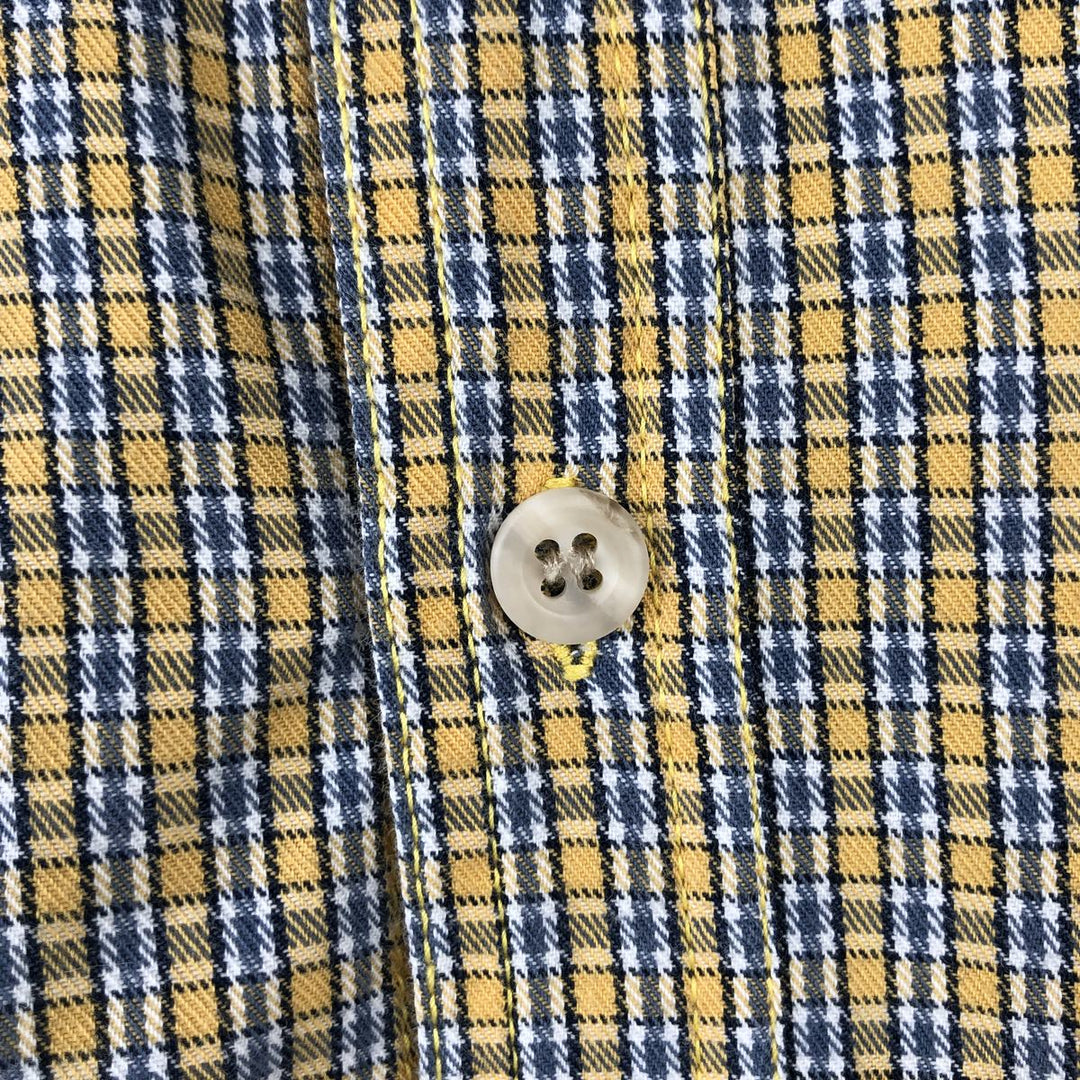 Dickies Check Pattern Short Sleeve Work Shirt Men's XL cotton yellow type Vintage Second Hand