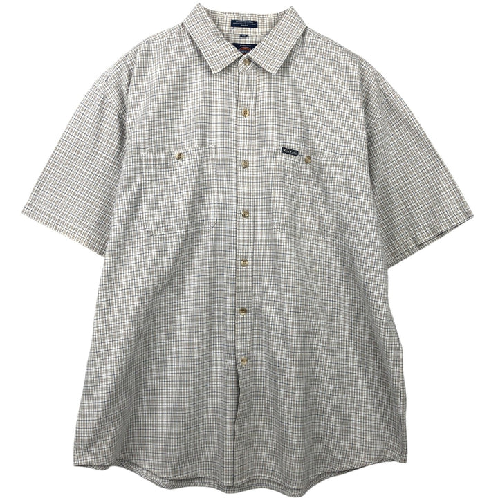 Dickies Check Pattern Short Sleeve Work Shirt Men's XL cotton gray type Vintage Second Hand