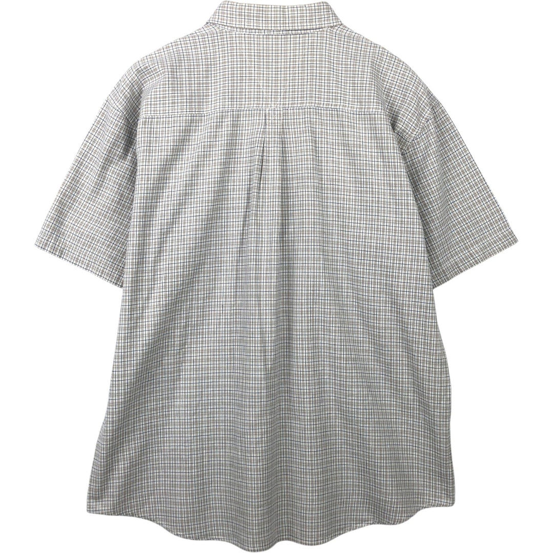 Dickies Check Pattern Short Sleeve Work Shirt Men's XL cotton gray type Vintage Second Hand