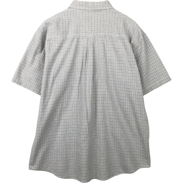Dickies Check Pattern Short Sleeve Work Shirt Men's XL cotton gray type Vintage Second Hand