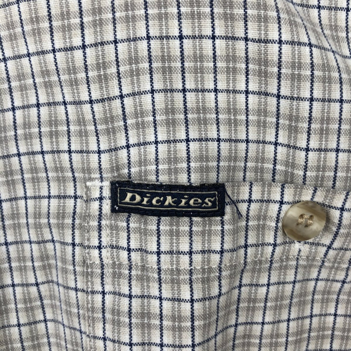 Dickies Check Pattern Short Sleeve Work Shirt Men's XL cotton gray type Vintage Second Hand