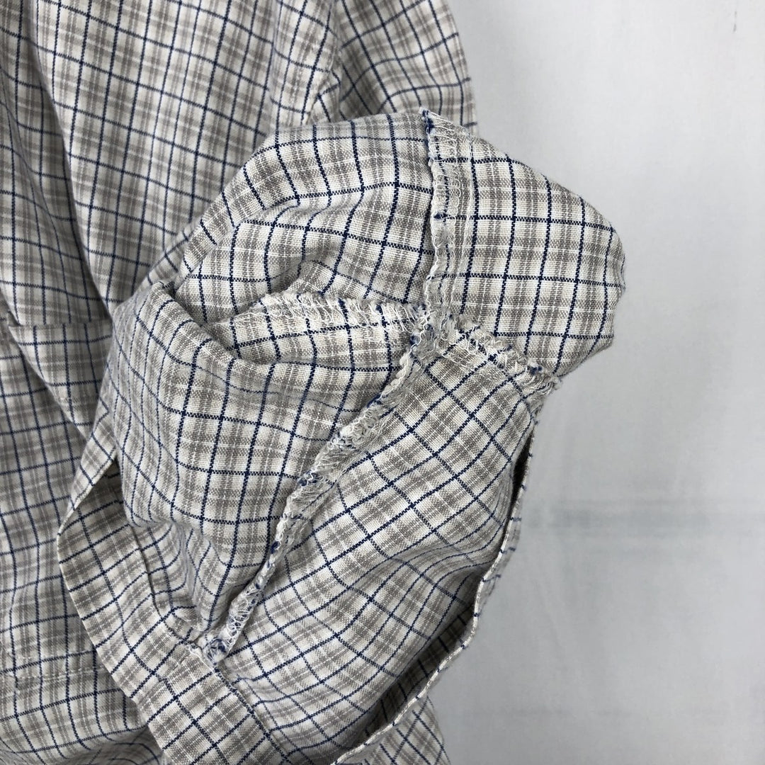 Dickies Check Pattern Short Sleeve Work Shirt Men's XL cotton gray type Vintage Second Hand