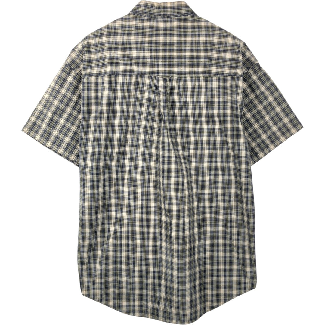 Ralph Lauren CHAPS short sleeve button down check shirt men's size L cotton green type Vintage Second Hand