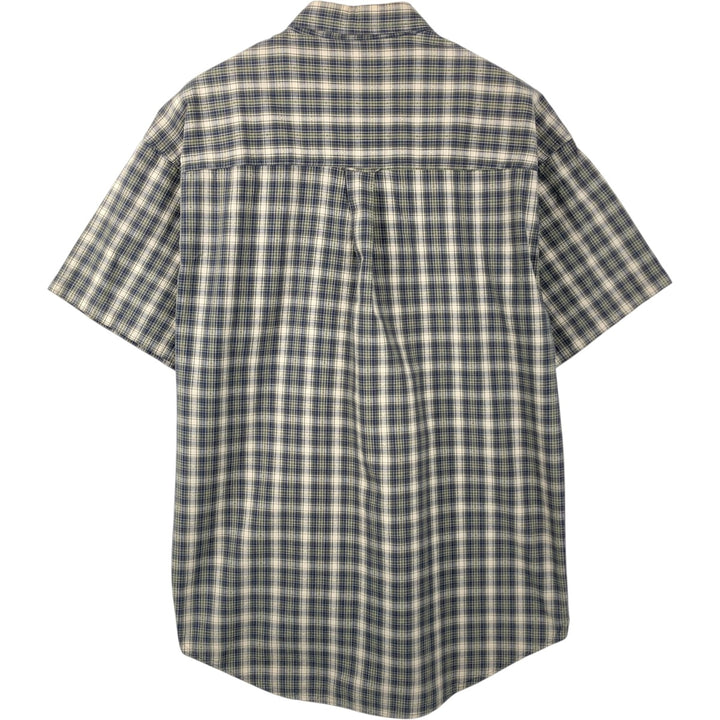 Ralph Lauren CHAPS short sleeve button down check shirt men's size L cotton green type Vintage Second Hand