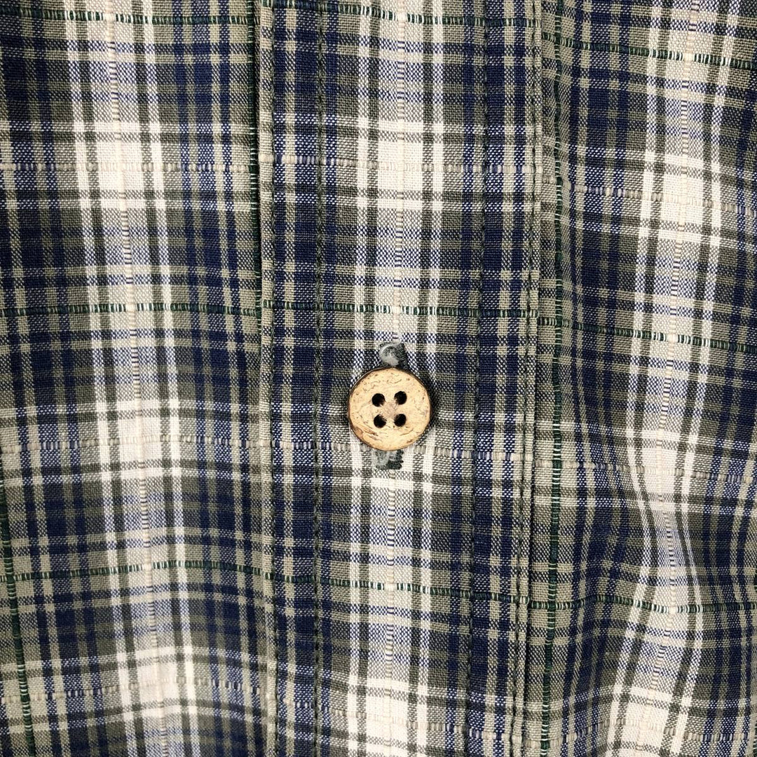 Ralph Lauren CHAPS short sleeve button down check shirt men's size L cotton green type Vintage Second Hand