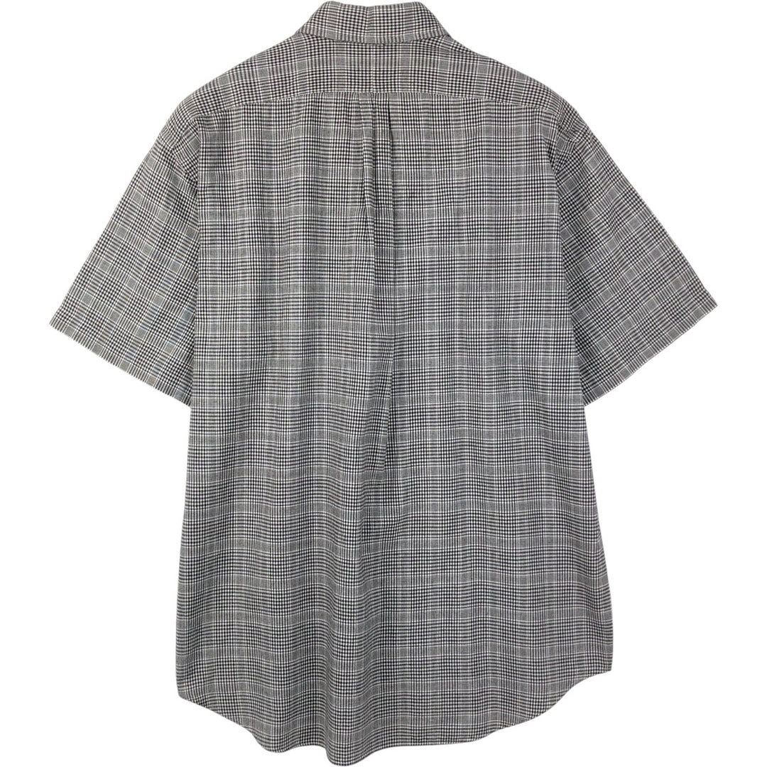 Ralph Lauren BLAKE short sleeve button down check shirt, men's size L cotton black type Vintage Second Hand