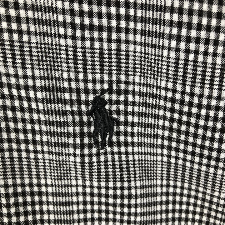 Ralph Lauren BLAKE short sleeve button down check shirt, men's size L cotton black type Vintage Second Hand