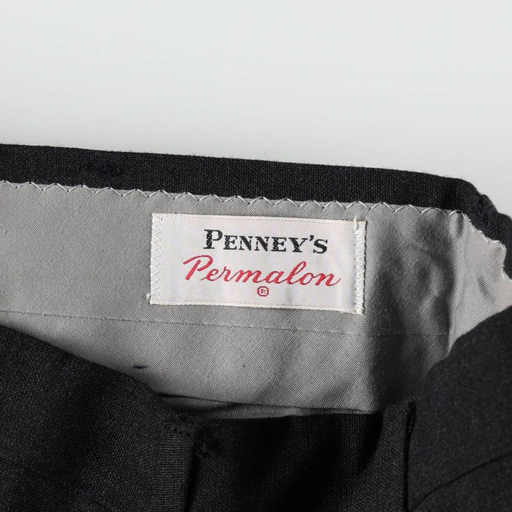 1960'S Penney's Permalon slacks, women's size L (equivalent to W28), vintage. unclear navy blue type Vintage Second Hand