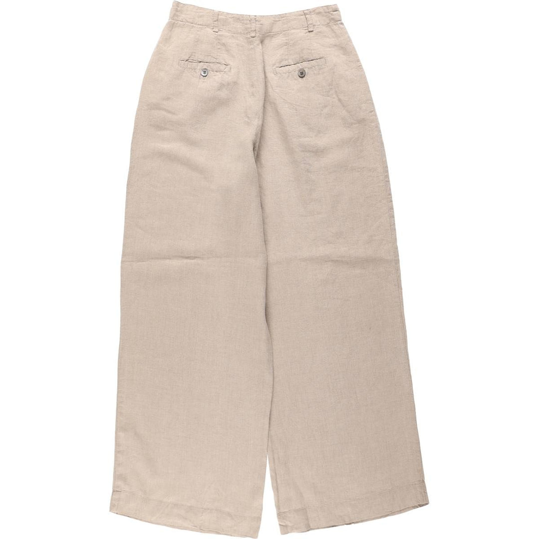 90'S GAP Old GAP One-Pleat Linen Pants Slacks Women's L (equivalent to W28) Vintage linen unbleached Vintage Second Hand