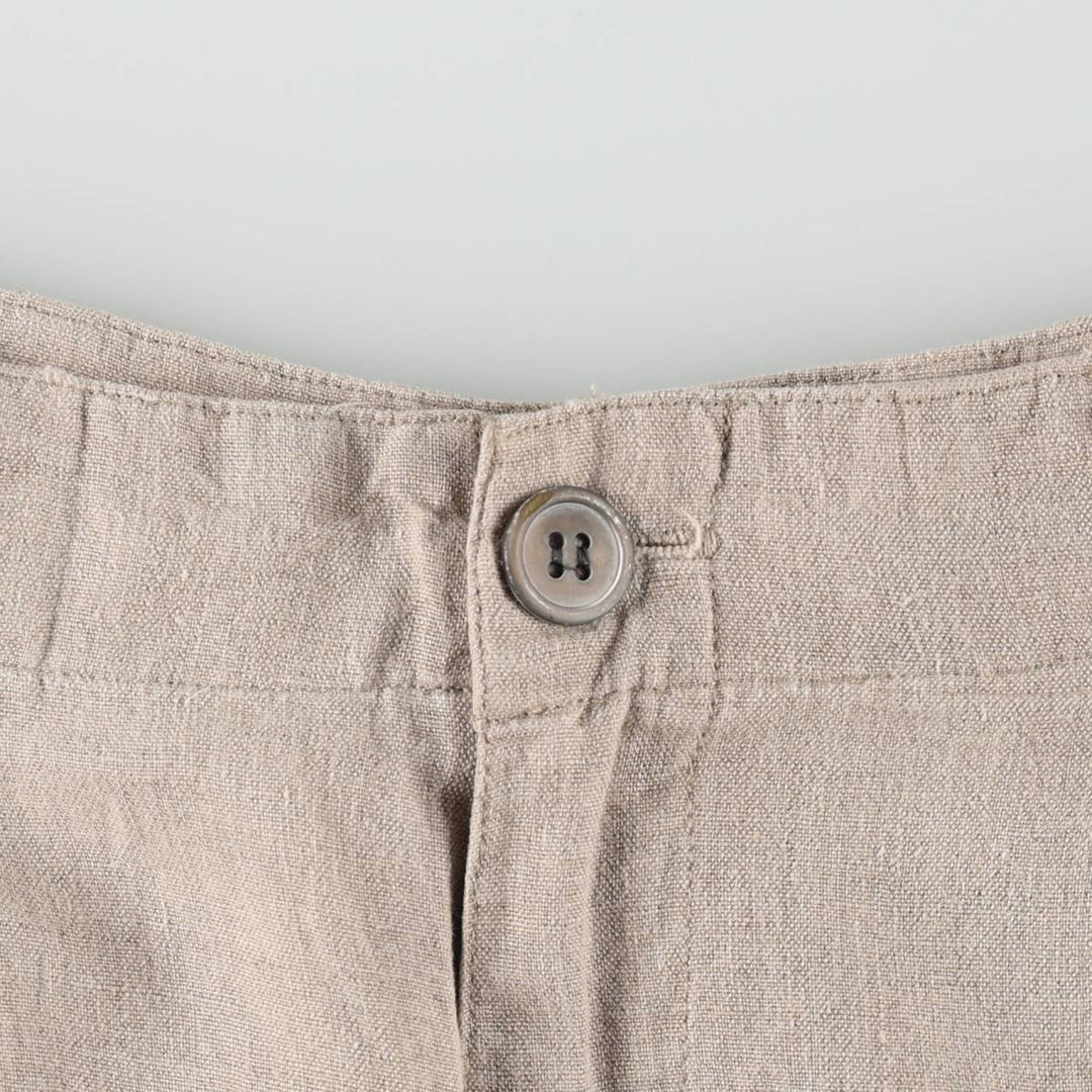 90'S GAP Old GAP One-Pleat Linen Pants Slacks Women's L (equivalent to W28) Vintage linen unbleached Vintage Second Hand
