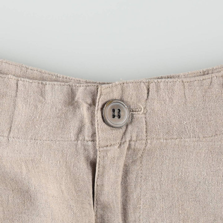90'S GAP Old GAP One-Pleat Linen Pants Slacks Women's L (equivalent to W28) Vintage linen unbleached Vintage Second Hand