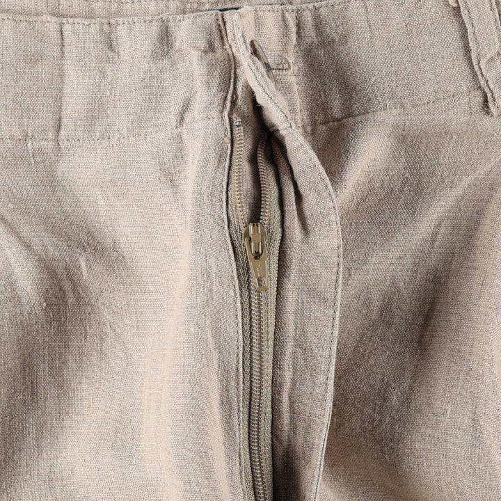 90'S GAP Old GAP One-Pleat Linen Pants Slacks Women's L (equivalent to W28) Vintage linen unbleached Vintage Second Hand