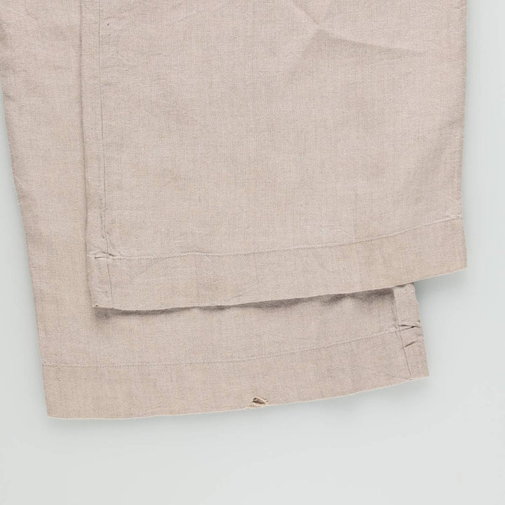 90'S GAP Old GAP One-Pleat Linen Pants Slacks Women's L (equivalent to W28) Vintage linen unbleached Vintage Second Hand