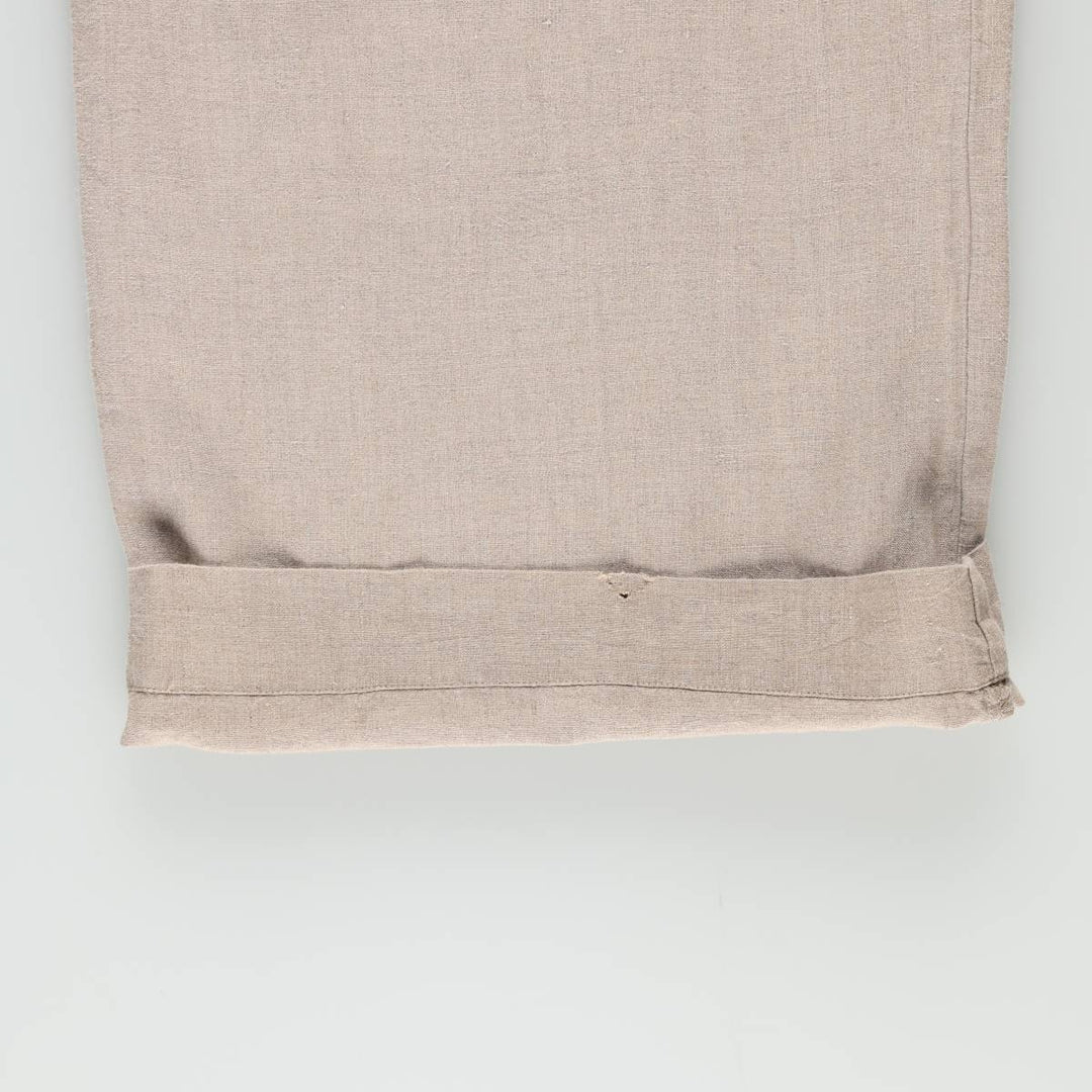 90'S GAP Old GAP One-Pleat Linen Pants Slacks Women's L (equivalent to W28) Vintage linen unbleached Vintage Second Hand