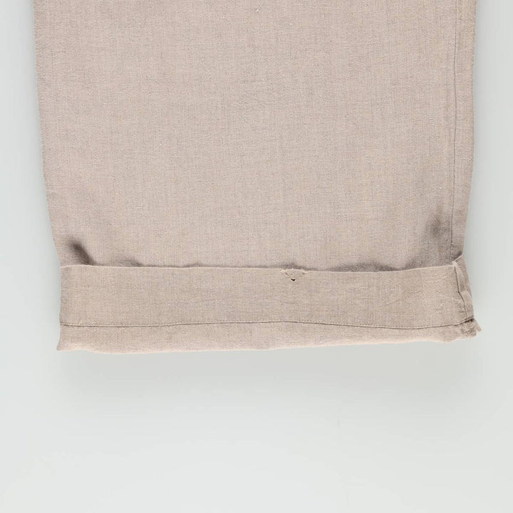 90'S GAP Old GAP One-Pleat Linen Pants Slacks Women's L (equivalent to W28) Vintage linen unbleached Vintage Second Hand