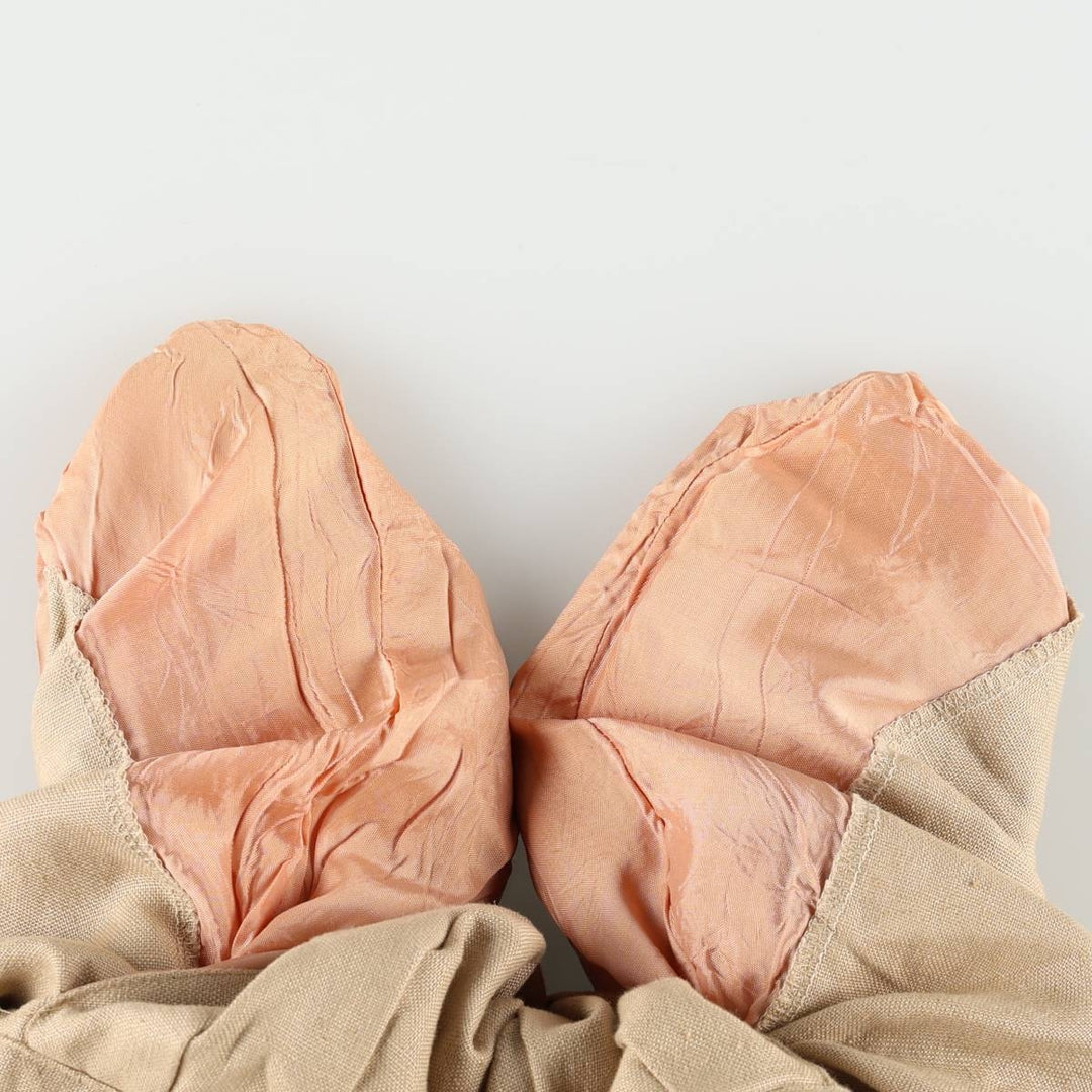 Ralph Lauren LAUREN Two-pleat Linen Pants/Slacks, Women's Size M (W26 equivalent) linen Beige type Vintage Second Hand