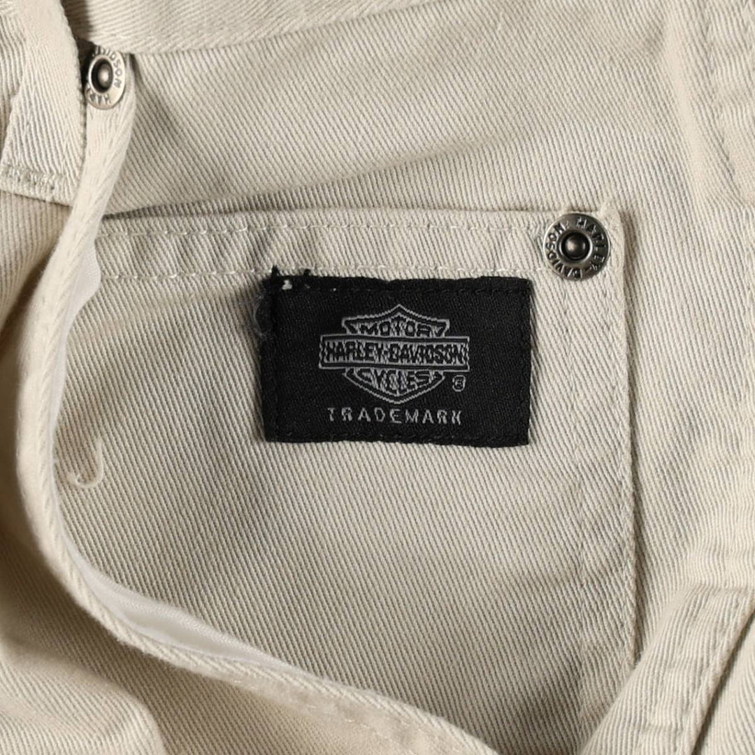 Harley-Davidson Painter Pants, Made in USA, Women's Size L (equivalent to W30) cotton Beige type Vintage Second Hand