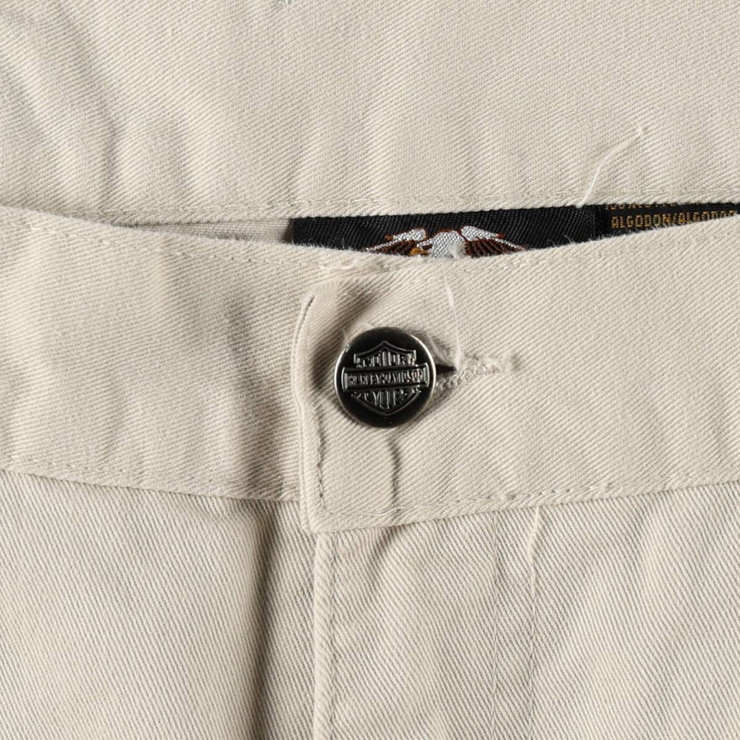 Harley-Davidson Painter Pants, Made in USA, Women's Size L (equivalent to W30) cotton Beige type Vintage Second Hand