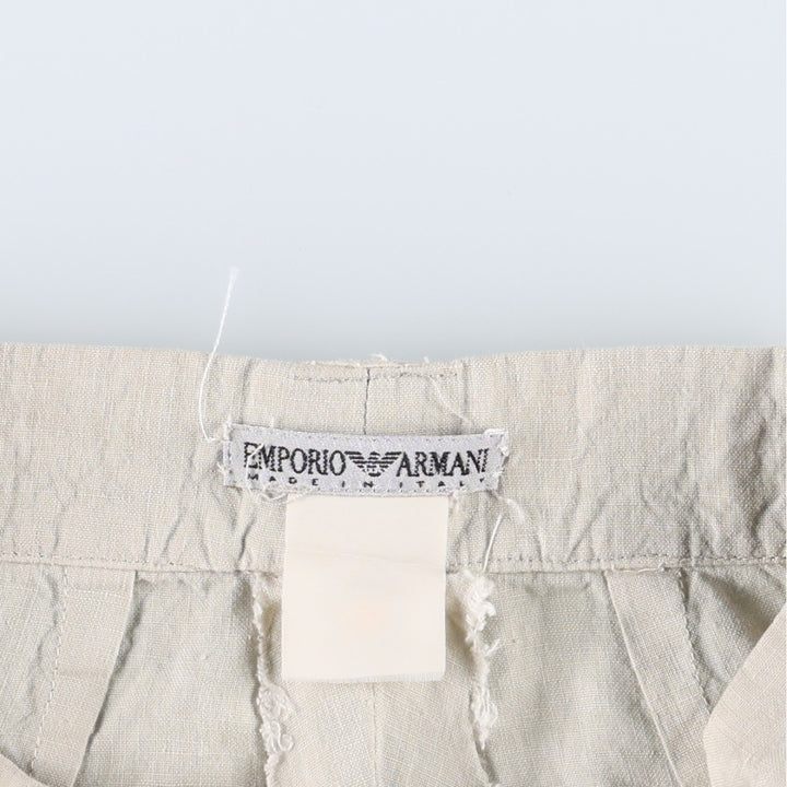 Giorgio Armani Emporio Armani linen pants, made in Italy, women's size M (equivalent to w26). unclear unbleached Vintage Second Hand