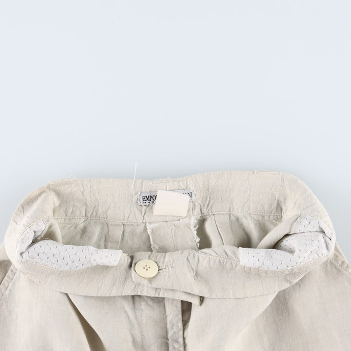 Giorgio Armani Emporio Armani linen pants, made in Italy, women's size M (equivalent to w26). unclear unbleached Vintage Second Hand