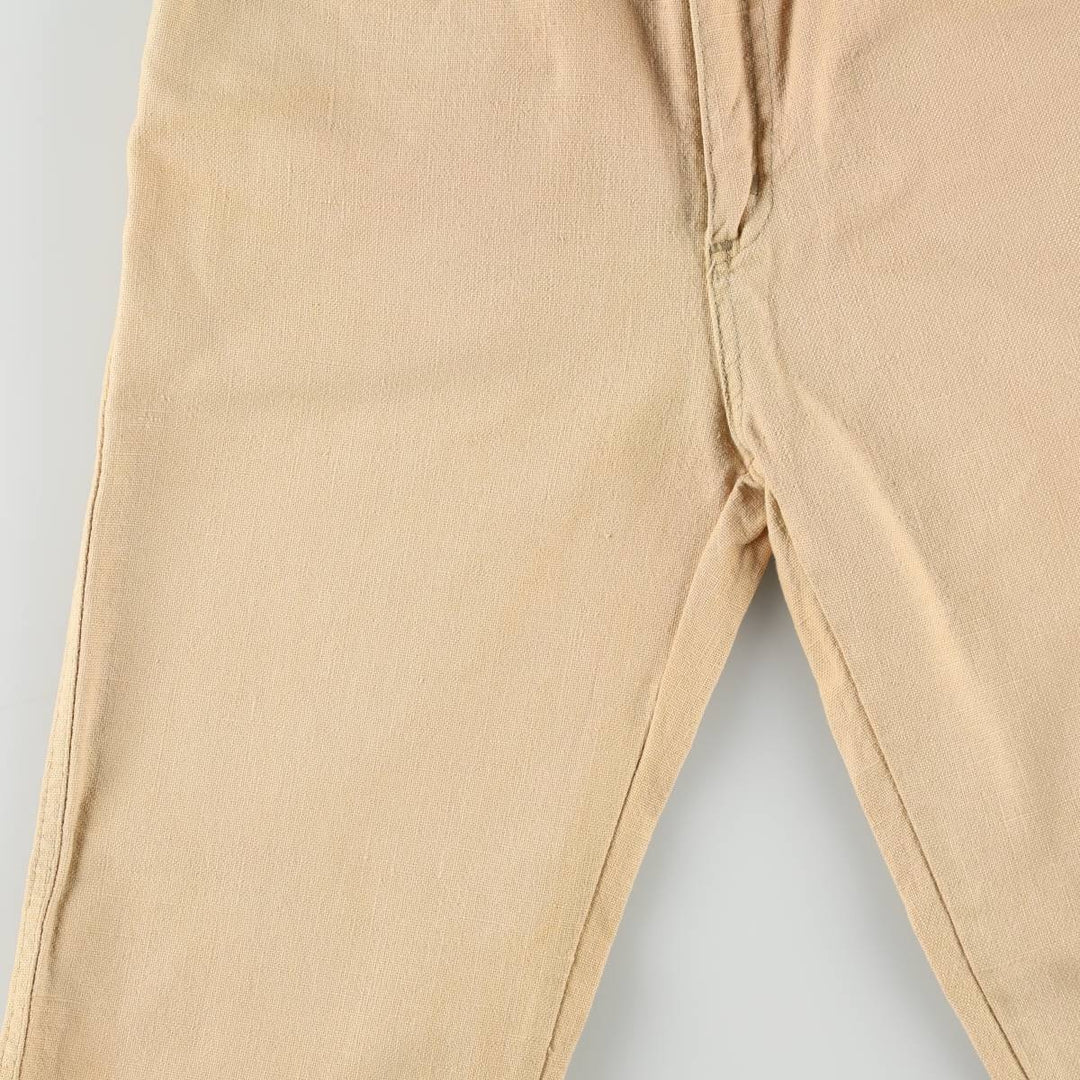 ~90'S Lee Cotton Pants, Women's Size L (equivalent to W28), Vintage cotton Beige type Vintage Second Hand