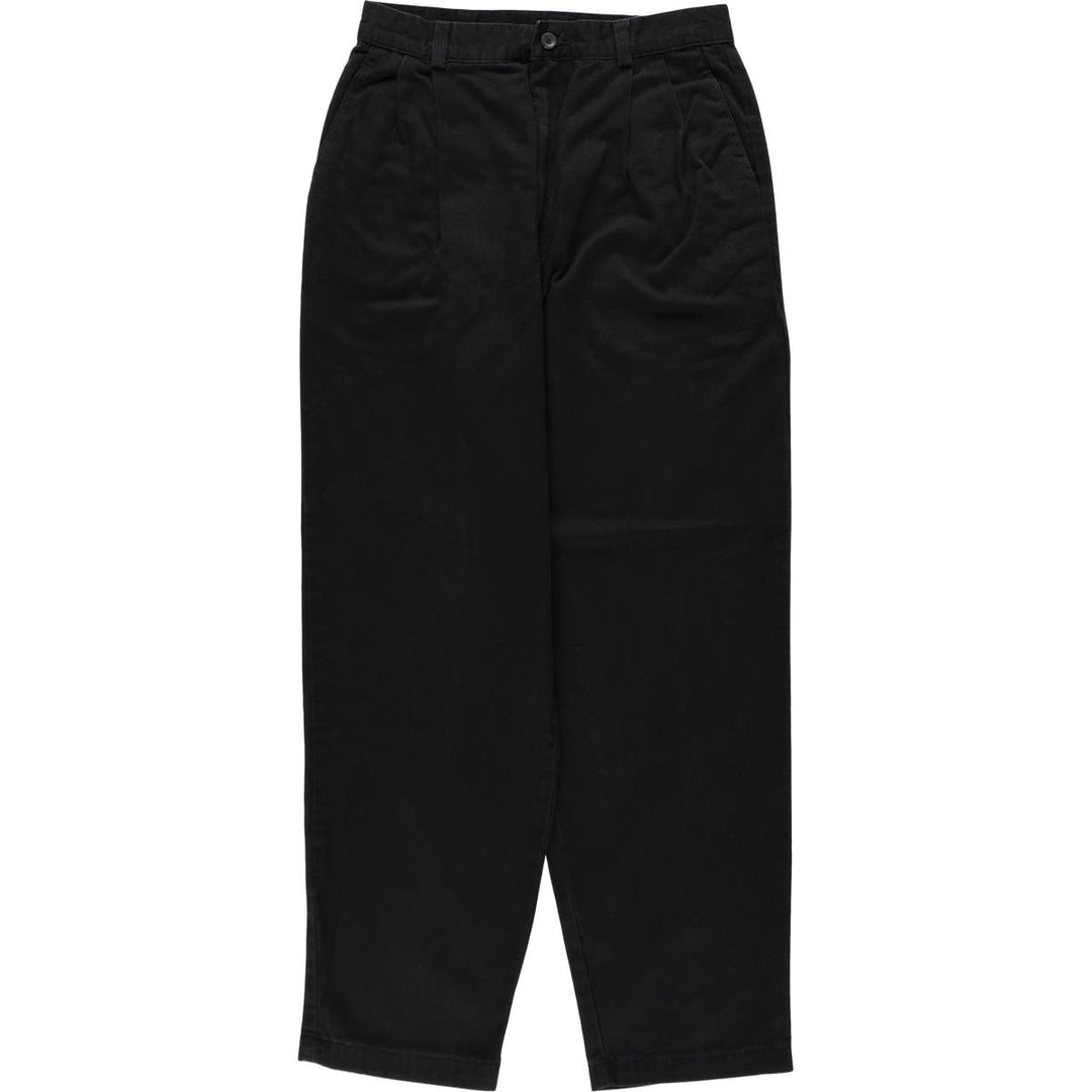 Dockers Classic Khakis Two-Pleat Chino Pants, Women's Size L (equivalent to W28) cotton navy blue type Vintage Second Hand