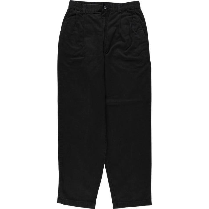 Dockers Classic Khakis Two-Pleat Chino Pants, Women's Size L (equivalent to W28) cotton navy blue type Vintage Second Hand