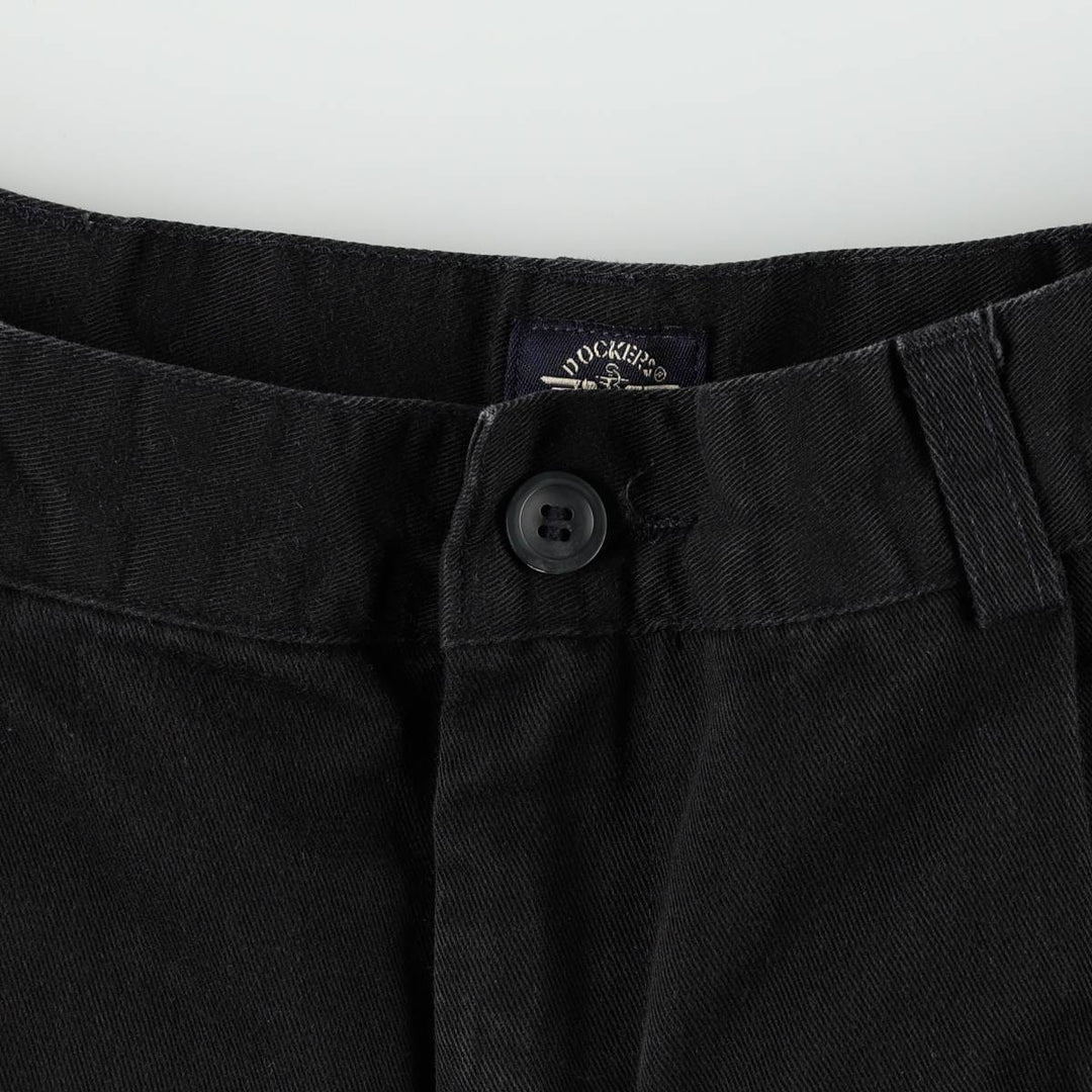 Dockers Classic Khakis Two-Pleat Chino Pants, Women's Size L (equivalent to W28) cotton navy blue type Vintage Second Hand
