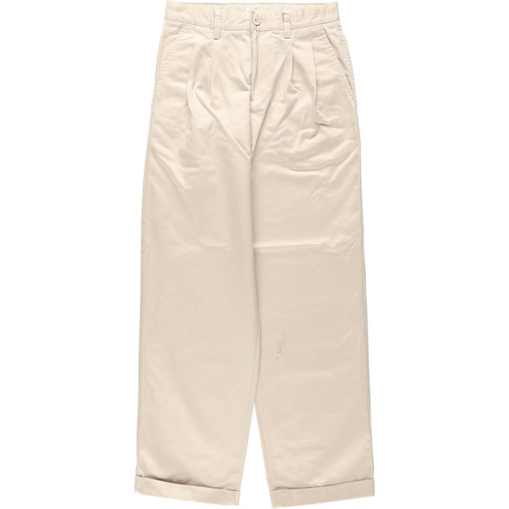 GAP KHAKIS RELAXED FIT Two-Pleat Chino Pants, Women's Size L (equivalent to W28) cotton Beige type Vintage Second Hand