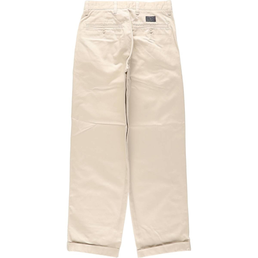 GAP KHAKIS RELAXED FIT Two-Pleat Chino Pants, Women's Size L (equivalent to W28) cotton Beige type Vintage Second Hand