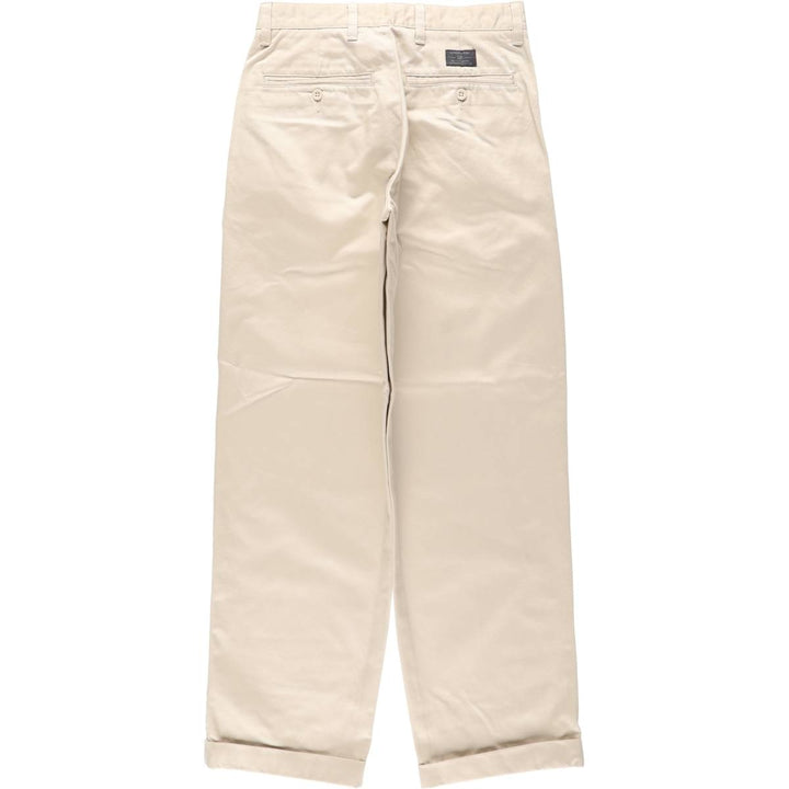 GAP KHAKIS RELAXED FIT Two-Pleat Chino Pants, Women's Size L (equivalent to W28) cotton Beige type Vintage Second Hand