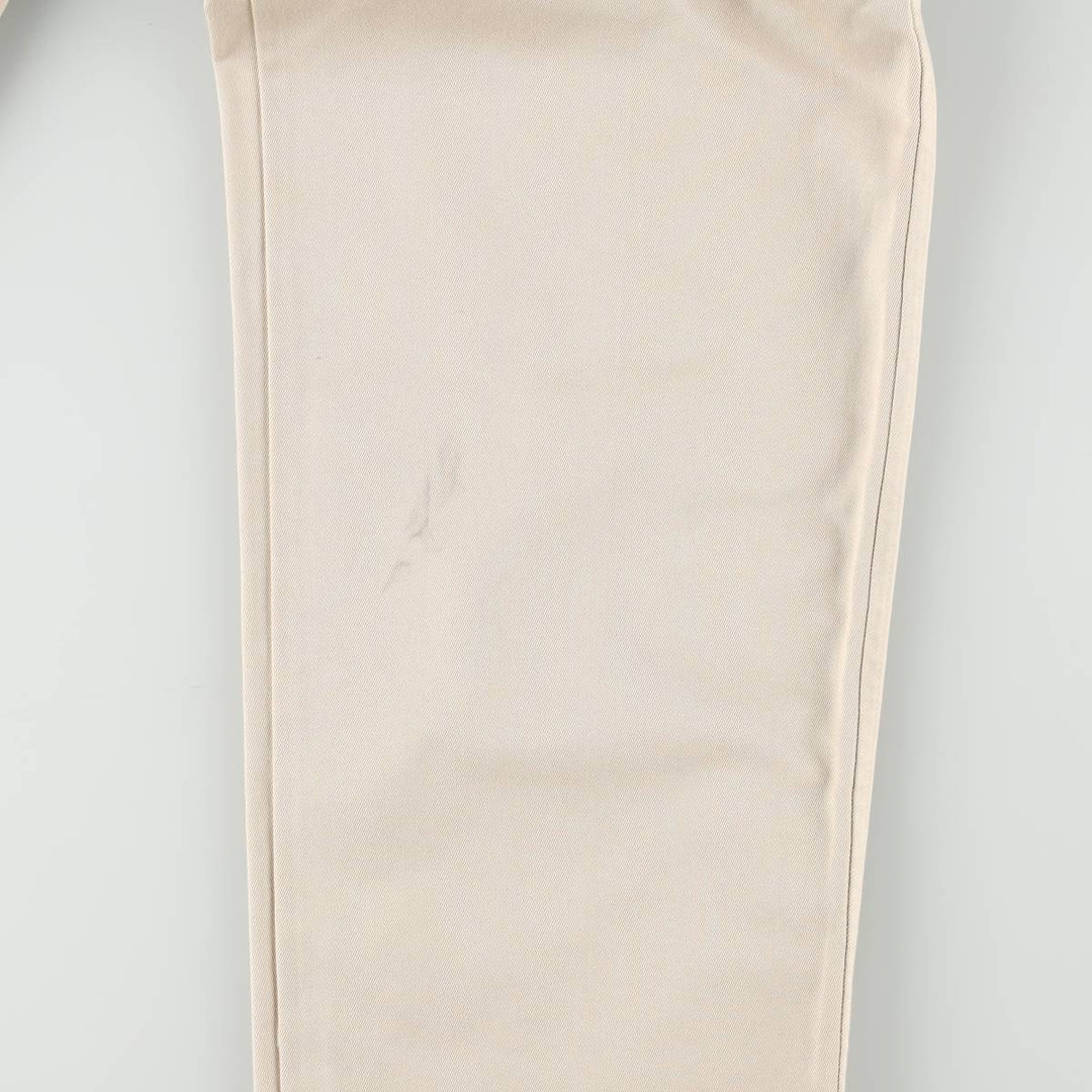 GAP KHAKIS RELAXED FIT Two-Pleat Chino Pants, Women's Size L (equivalent to W28) cotton Beige type Vintage Second Hand