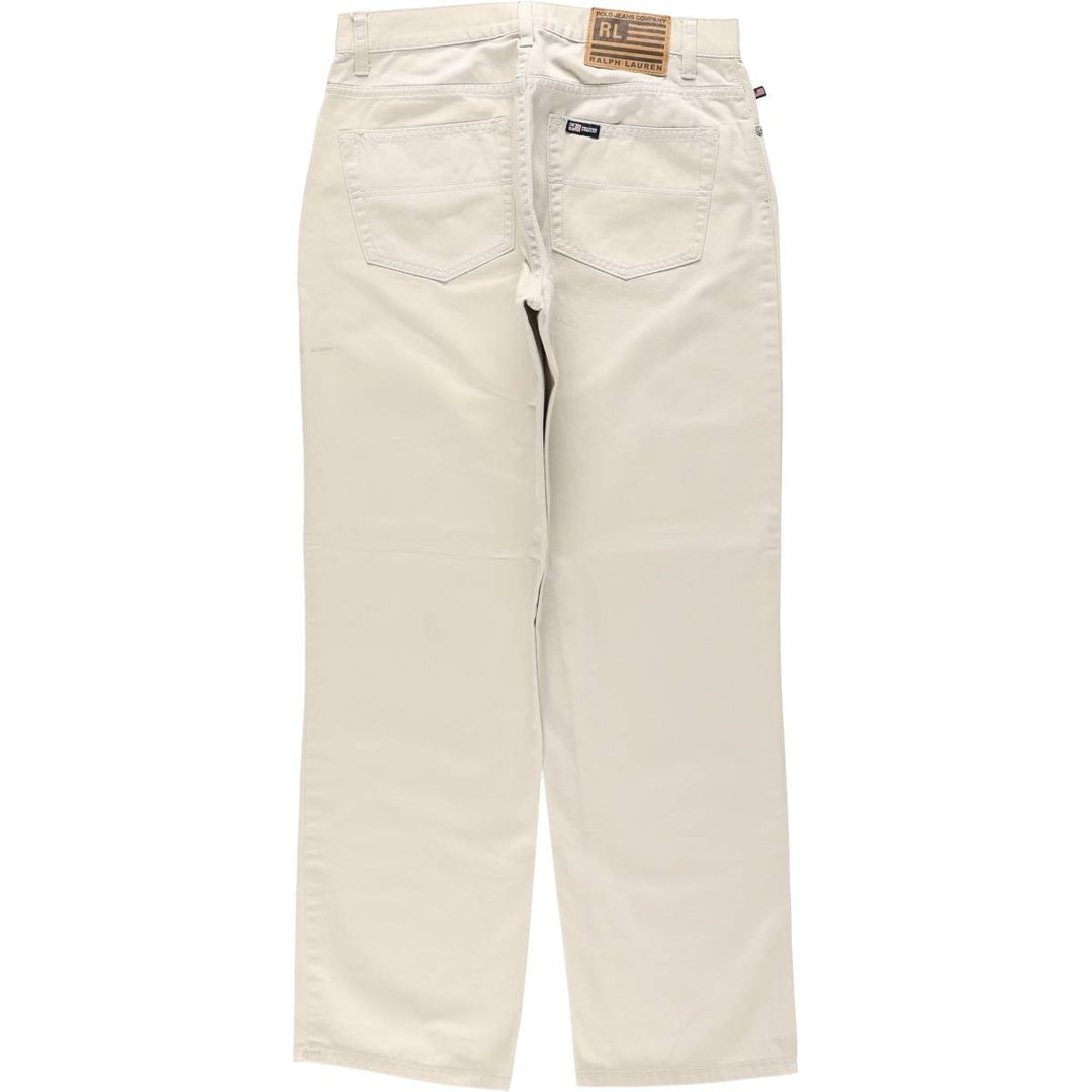 2000'S Ralph Lauren POLO JEANS COMPANY Chino Pants, Women's Size L (equivalent to W30) cotton ivory Vintage Second Hand