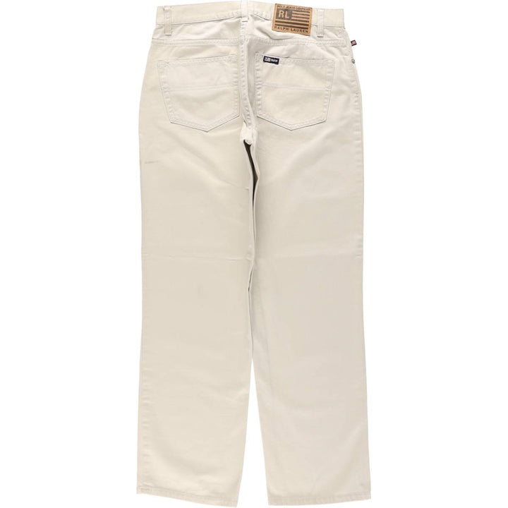 2000'S Ralph Lauren POLO JEANS COMPANY Chino Pants, Women's Size L (equivalent to W30) cotton ivory Vintage Second Hand